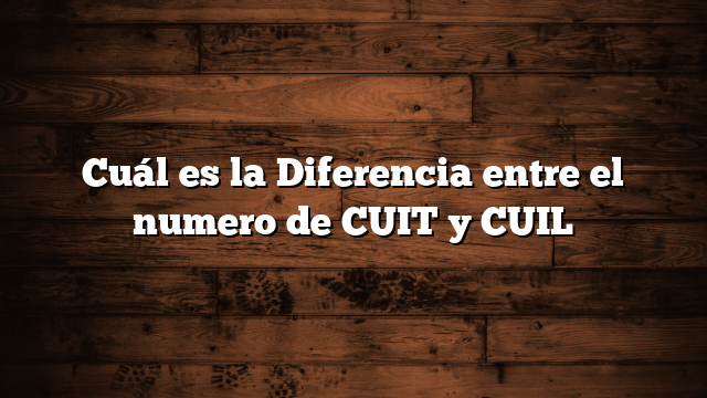 Cuál es la Diferencia entre el numero de CUIT y CUIL
