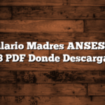 Formulario Madres ANSES P.S 2. 73 PDF  Donde Descargar