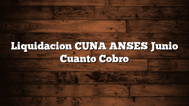 Liquidacion CUNA ANSES Junio   Cuanto Cobro