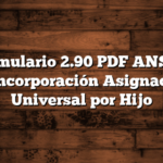 Formulario 2.90 PDF ANSES Reincorporación Asignacion Universal por Hijo